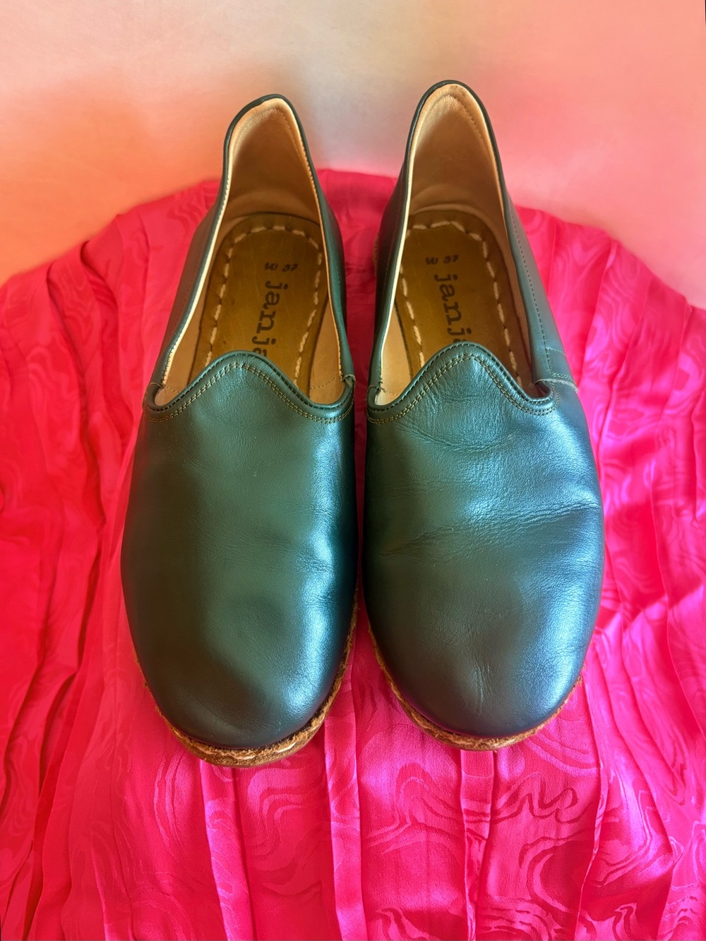 Forest Green Turkish Leather Loafers (Like Sabahs)